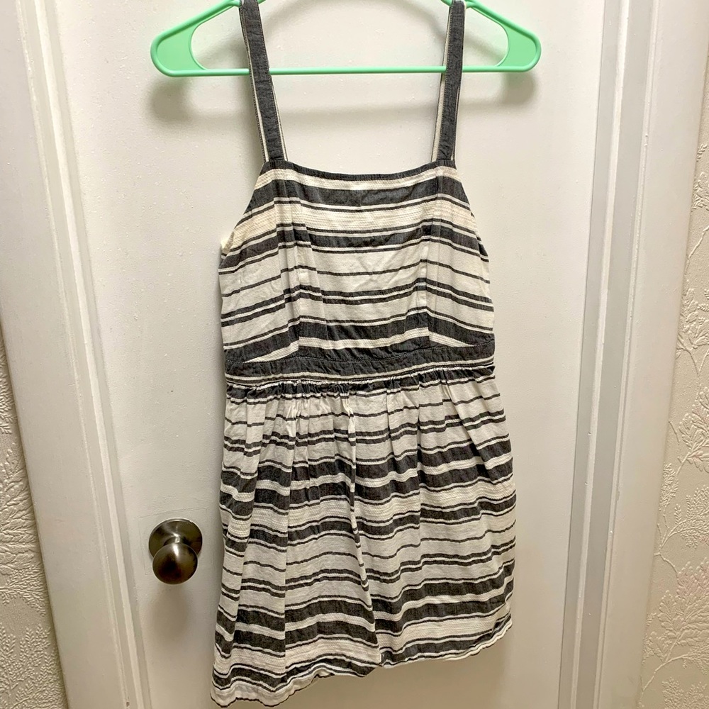 Loft grey and white striped dress